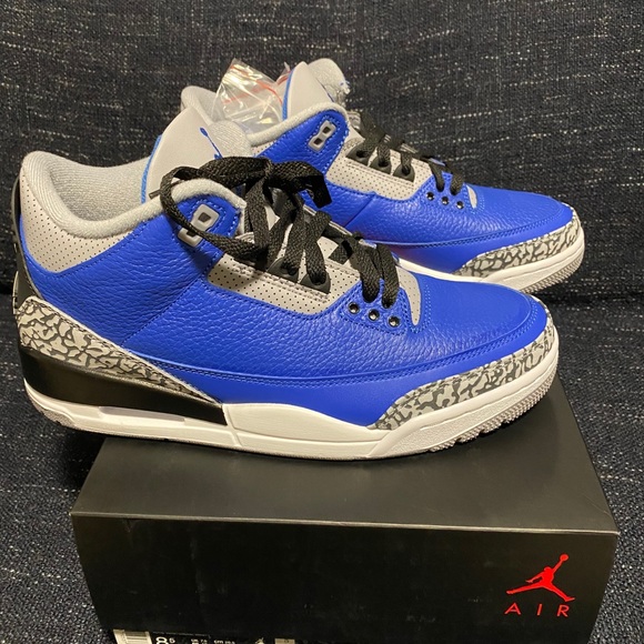 SOLD-Air Jordan 3 Retro Varsity Royal Cement - Picture 3 of 4